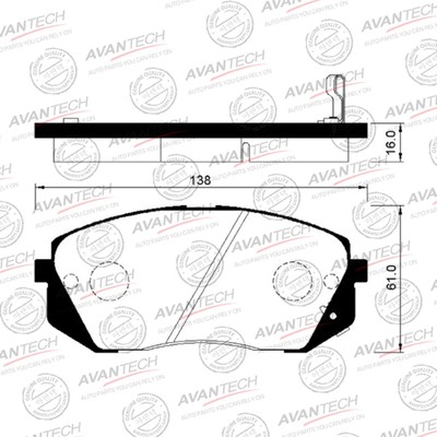 Колодки тормозные дисковые Avantech (противоскрипная пластина в компл.) AV022