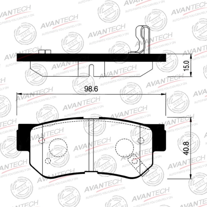 Колодки тормозные дисковые Avantech (противоскрипная пластина в компл.) AV080 - Фото 1