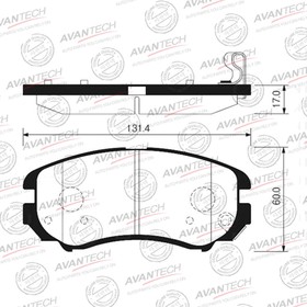 Колодки тормозные дисковые Avantech (противоскрипная пластина в компл.) AV095 7659284