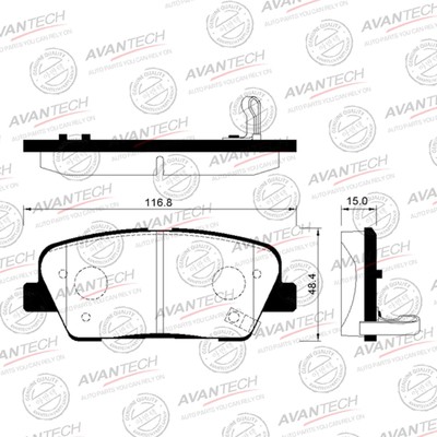 Колодки тормозные дисковые Avantech (противоскрипная пластина в компл.) AV107