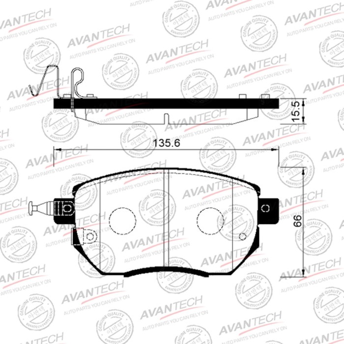 Колодки тормозные дисковые Avantech (противоскрипная пластина в компл.) AV1078 - Фото 1