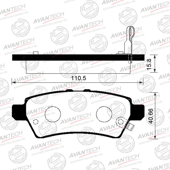 Колодки тормозные дисковые Avantech (противоскрипная пластина в компл.) AV1082 - Фото 1