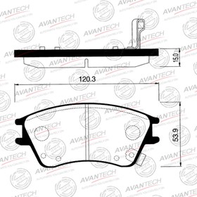 Колодки тормозные дисковые Avantech (противоскрипная пластина в компл.) AV110 7659310