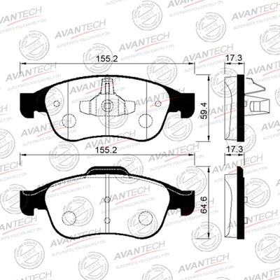 Колодки тормозные дисковые Avantech (противоскрипная пластина в компл.) AV126