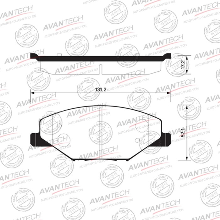 Колодки тормозные дисковые Avantech (противоскрипная пластина в компл.) AV1901 - Фото 1