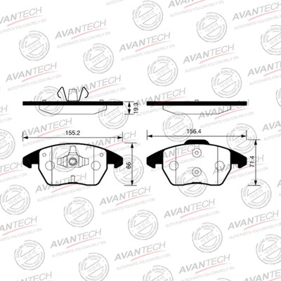 Колодки тормозные дисковые Avantech AV1903