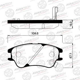 Колодки тормозные дисковые Avantech (противоскрипная пластина в компл.) AV196 7659352