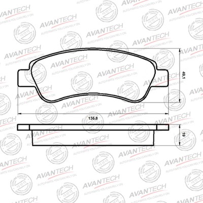 Колодки тормозные дисковые Avantech (противоскрипная пластина в компл.) AV2101