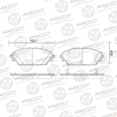 Колодки тормозные дисковые Avantech (противоскрипная пластина в компл.) AV4402