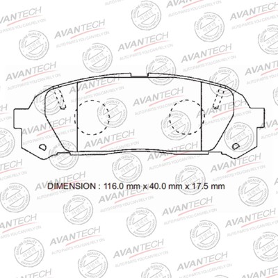 Колодки тормозные дисковые Avantech (противоскрипная пластина в компл.) AV443