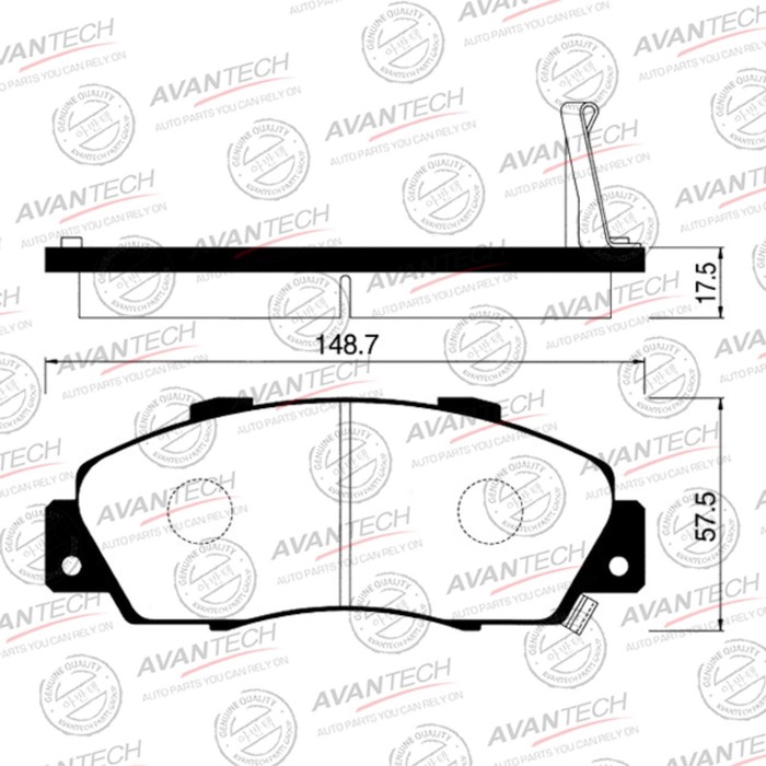 Колодки тормозные дисковые Avantech (противоскрипная пластина в компл.) AV573 - Фото 1