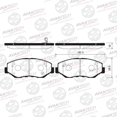 Колодки тормозные дисковые Avantech AV747