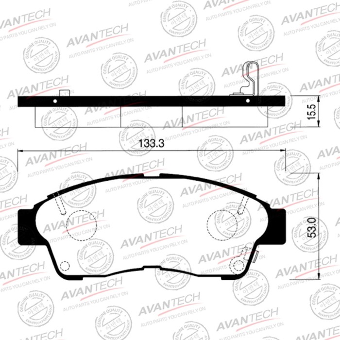 Колодки тормозные дисковые Avantech (противоскрипная пластина в компл.) AV795 - Фото 1