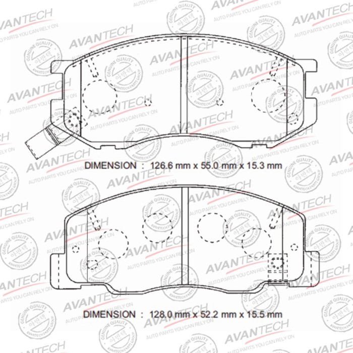 Колодки тормозные дисковые Avantech (противоскрипная пластина в компл.) AV999 - Фото 1