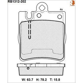 Дисковые тормозные колодки R BRAKE RB1312-202