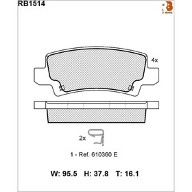 

Дисковые тормозные колодки R BRAKE RB1514