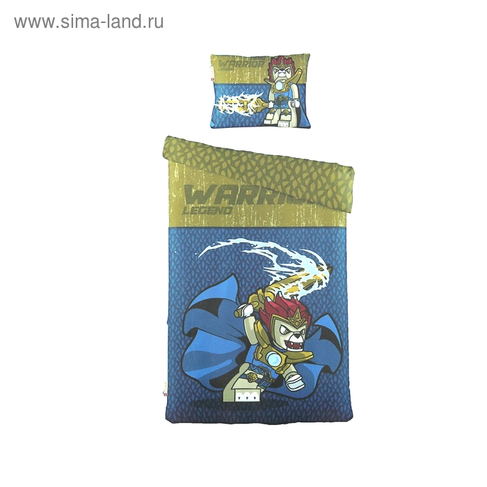 Постельное белье 1,5сп LEGO Chima Lion голубой, 160*220см, 180*240см, 50*70см 2шт, 120 гр/м, ранфорс - Фото 1