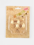 Свеча в торт юбилейная «Грань», цифра 55, золотой металлик, 6.5 см - Фото 2