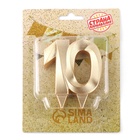 Свеча в торт юбилейная «Грань», цифра 10, золотой металлик, 6.5 см - Фото 6