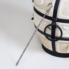 Тандыр Охотник c откидной крышкой. h=73 см, d=50 см, 82.5 кг, 8 шампуров, кочерга, совок, керамика - Фото 3