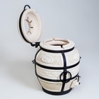 Тандыр Охотник c откидной крышкой. h=73 см, d=50 см, 82.5 кг, 8 шампуров, кочерга, совок, керамика - Фото 4