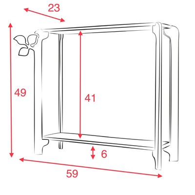 Стойка-полка для цветов Флора, 49х59х23 см, Серо-желтая