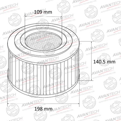Фильтр воздушный Avantech TOYOTA: HILUX