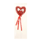 Сердце сувенирное на палочке блёстка d=6,8 см "Вставка", красный - Фото 2