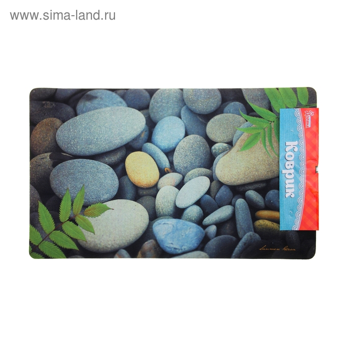 Коврик влаговпитывающий придверный «Трава на камнях», 45×75 см - Фото 1