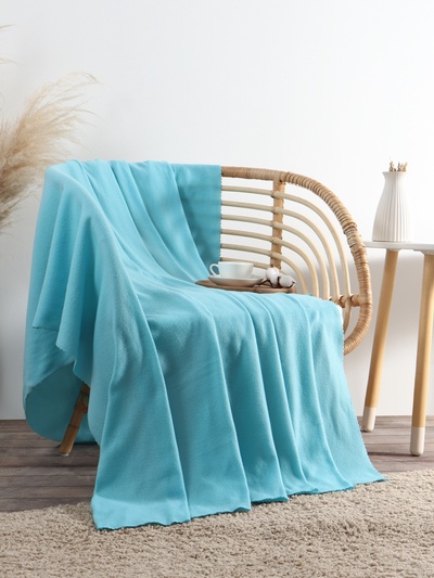 Плед "Экономь и Я" Голубой 75*100 см, пл.160 г/м2, 100% п/э