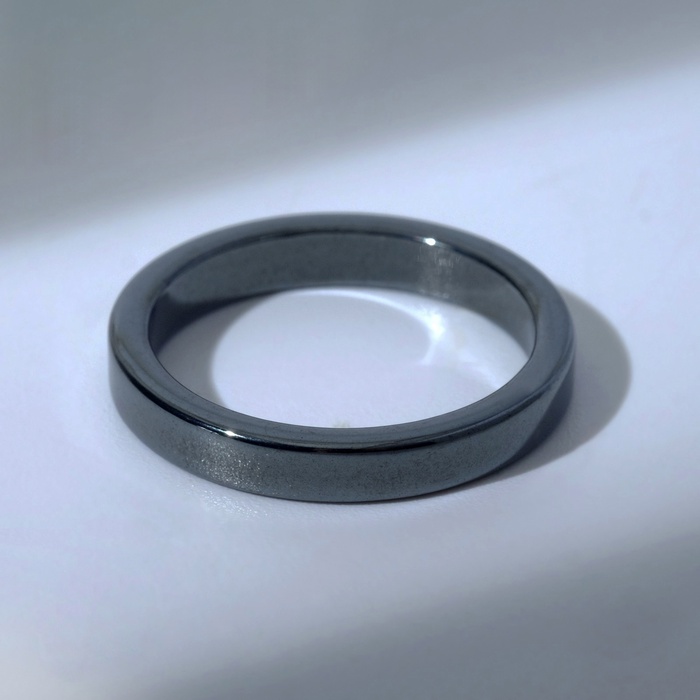 Кольцо «Ночь» под гематит, узкое, чёрное, размер 18 - Фото 1
