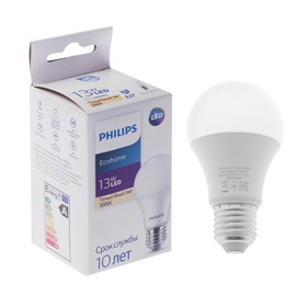 Лампа светодиодная Philips Ecohome Bulb 830, E27, 13 Вт, 3000 К, 1150 Лм, груша