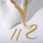 Набор 2 предмета: серьги, колье «Лёд» дорожка с лесенкой, цвет белый в золоте, 39 см - фото 318766207