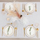 Скатерть Этель "Ветвь" цв.серебро, 142*283 +/-3 см, 115 ±10 гр,100% п/э - фото 24596185