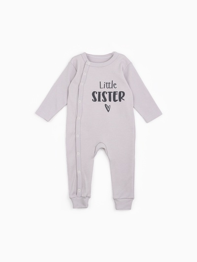 Комбинезон для девочки «Крошка Я» Sister, рост 62-68 см, серый