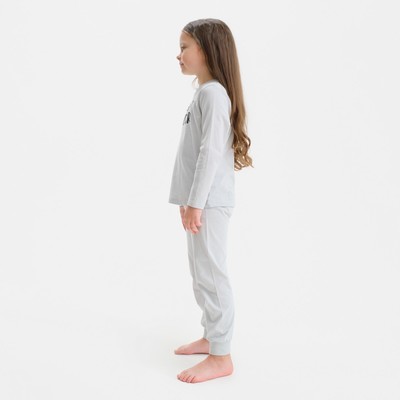 Пижама (лонгслив и брюки) для девочки KAFTAN: Big Sister, серая, размер 32 (110-116 см)
