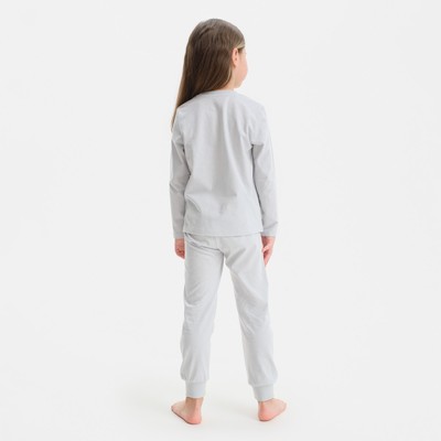 Пижама (лонгслив и брюки) для девочки KAFTAN: Big Sister, серая, размер 32 (110-116 см)
