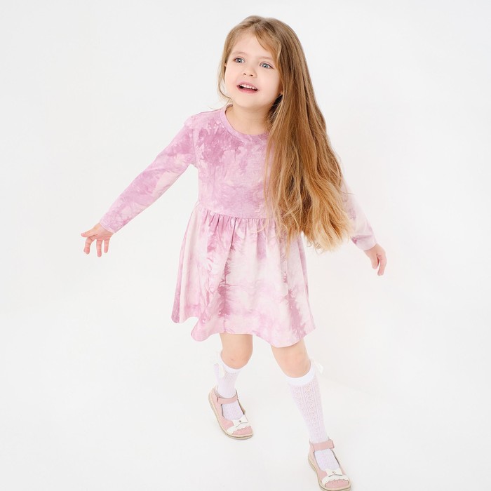 Платье детское KAFTAN "Dream" р.30 (98-104), лиловый тай-дай - фото 1907371459