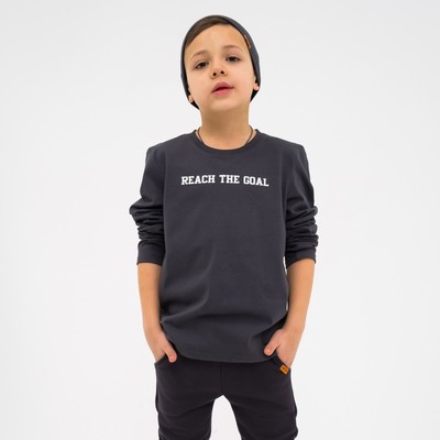 Футболка детская с длинным рукавом KAFTAN Trendy, размер 36 (134-140 см), серая