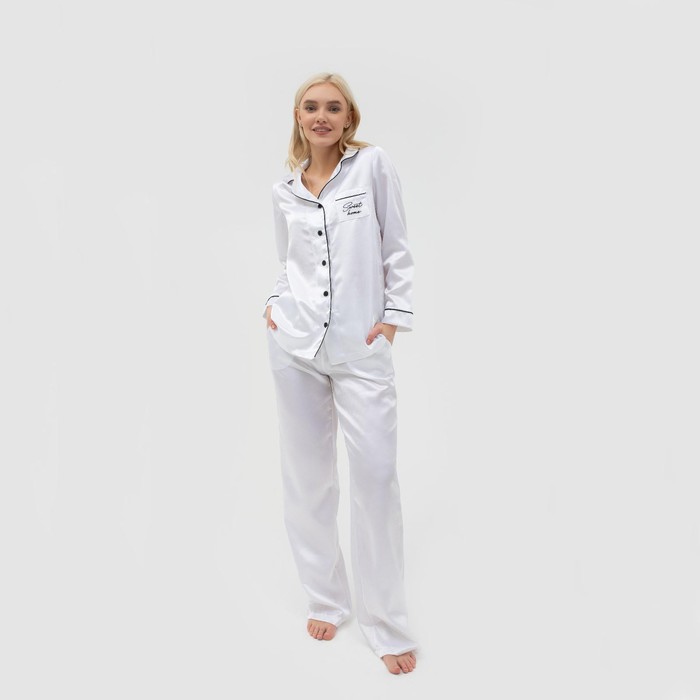 Пижама женская (рубашка, брюки) KAFTAN Queen, размер 48-50, белая