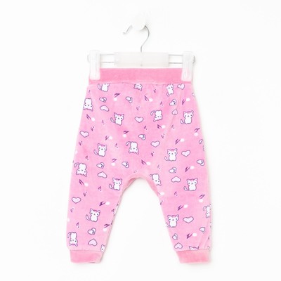 Штанишки детские, цвет тёмно-розовый, рост 74 см