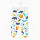 Ползунки детские, цвет светло-голубой/животные, рост 62 см - фото 49178585