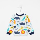 Кофточка детская, цвет светло-голубой/животные, рост 62 см - фото 54727271