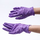 Перчатки медицинские Benovy, нитриловые, неопудренные, нестерильные, размер M, 50 пар, сиреневые - Фото 2