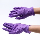 Перчатки медицинские Benovy, нитриловые, неопудренные, нестерильные, размер M, 50 пар, сиреневые - Фото 4