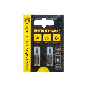 Биты магнитные BERGER BG2386, TORX 7x25 мм, 2 шт., S2