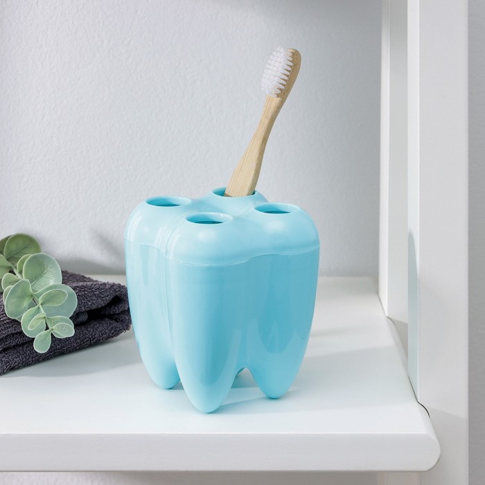 Подставка под зубные щётки Доляна «Дента», 10×8×8 см, цвет МИКС - Фото 1