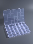 Органайзер для хранения мелочей, 24 ячейки, 19×13×1.8 см, прозрачный - Фото 2