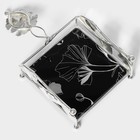 Салфетница «Цветы», 15×15×8,5, цвет металла серебряный - фото 4343716
