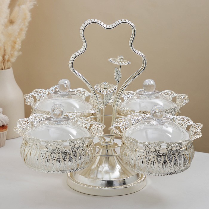 Набор ёмкостей для специй «Елизаветта», 4 шт., 36.5×36.5×35 см